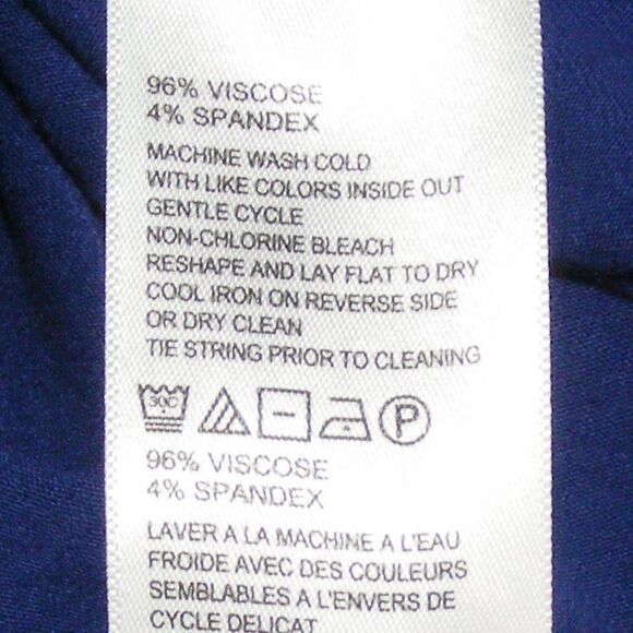 TOMMY BAHAMA Maxi Dress, S, Solid Blue, 3/4 sleeves, Lace-up Vent/Slit, Jersey - Picture 10 of 10